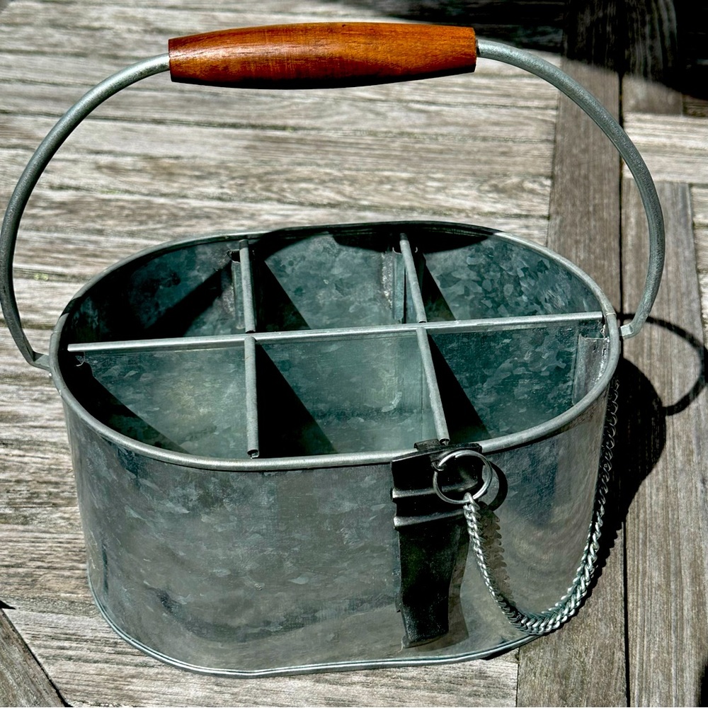 Pottery Barn Galvanized Drink, Bottle or Can Caddy